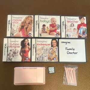 Nintendo Pink DS Lite Console with Imagine Game Bundle and My Sims game